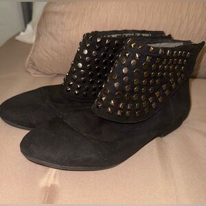 Faux Suede Studded Booties